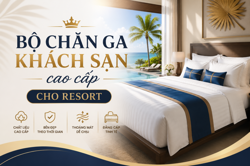 Bộ chăn ga khách sạn cao cấp cho resort