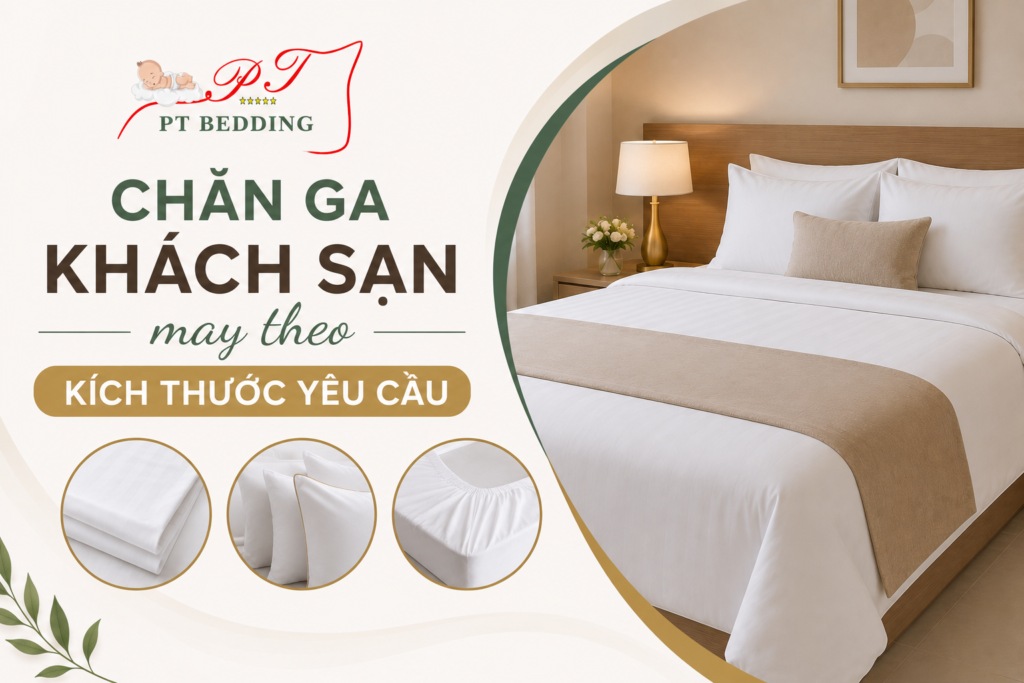 Chăn ga khách sạn may theo kích thước yêu cầu