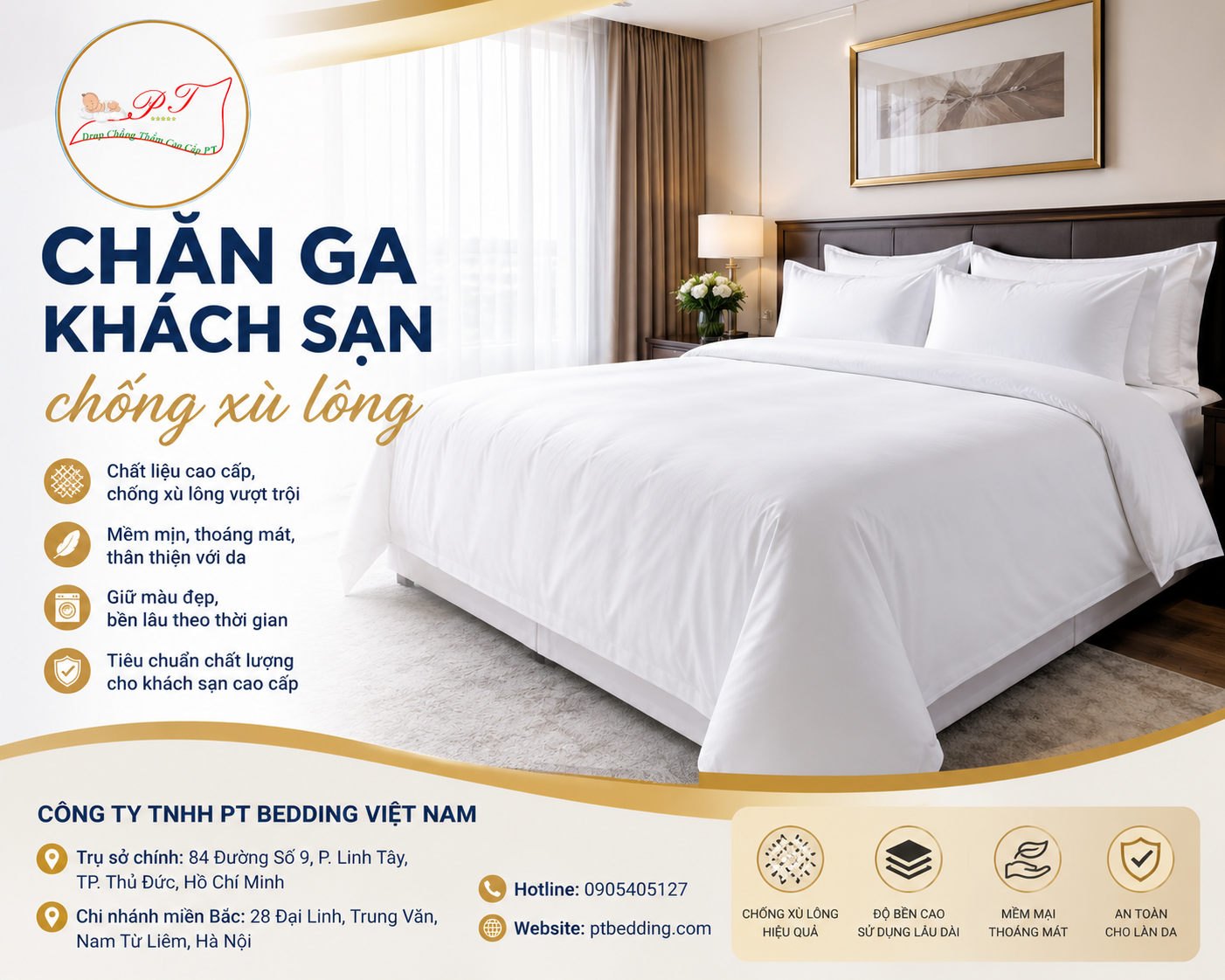 Chăn ga khách sạn chống xù lông