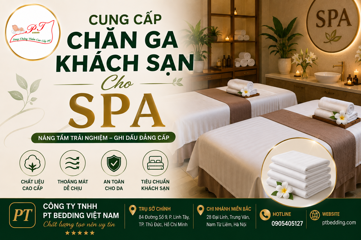 Cung cấp chăn ga khách sạn cho spa