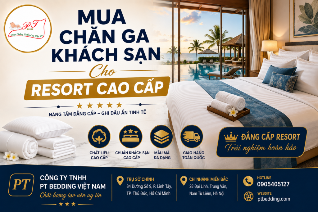 Mua chăn ga khách sạn cho resort cao cấp