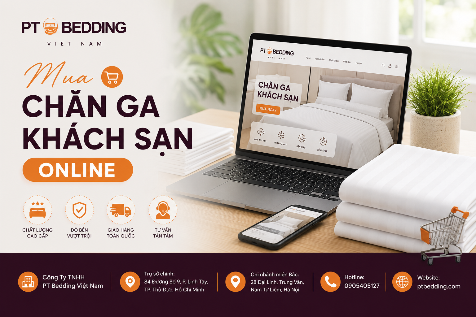Mua chăn ga khách sạn online