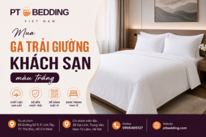 Mua ga trải giường khách sạn màu trắng