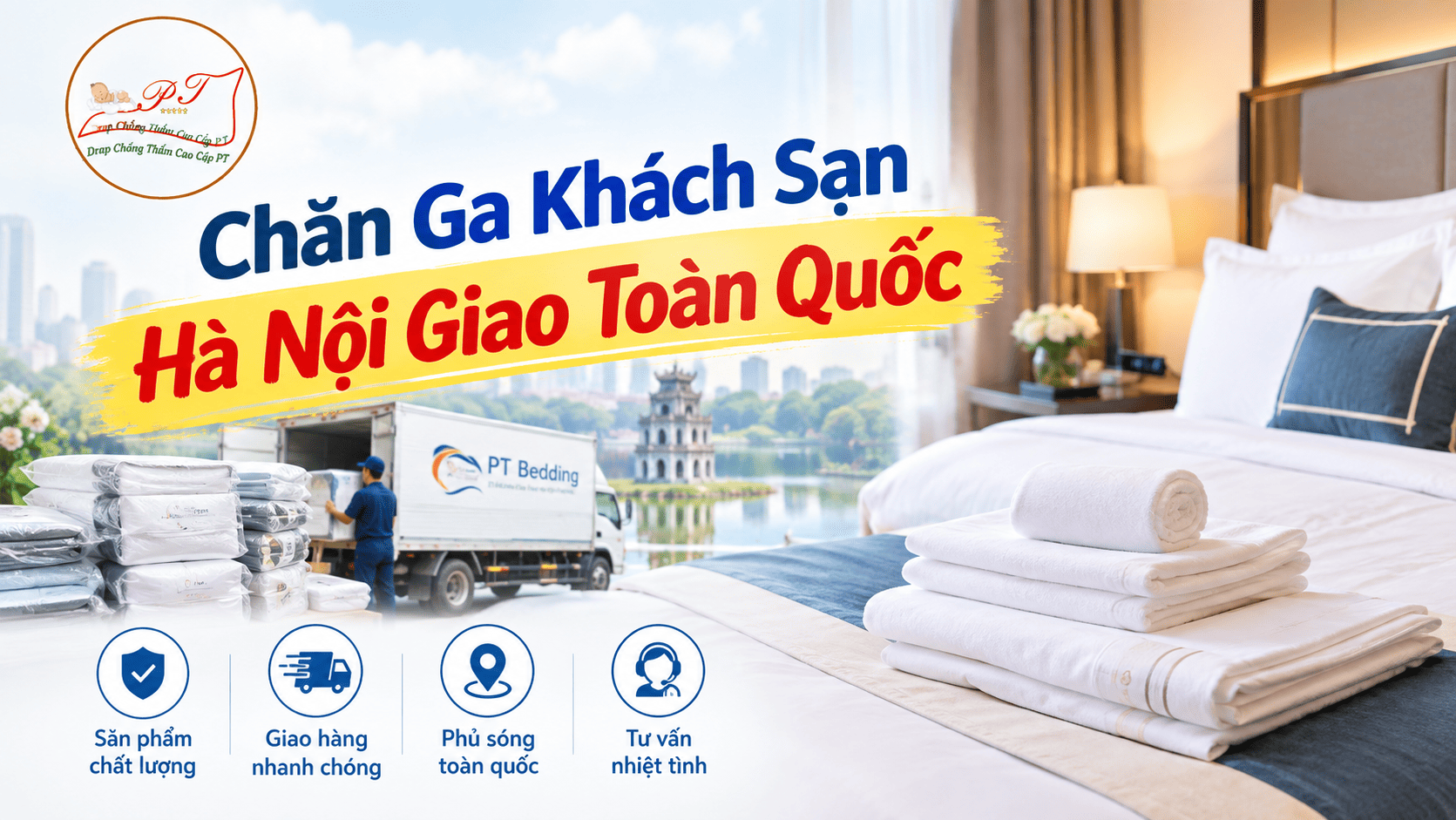 Chăn ga khách sạn Hà Nội giao toàn quốc