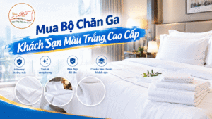 Mua bộ chăn ga khách sạn màu trắng cao cấp