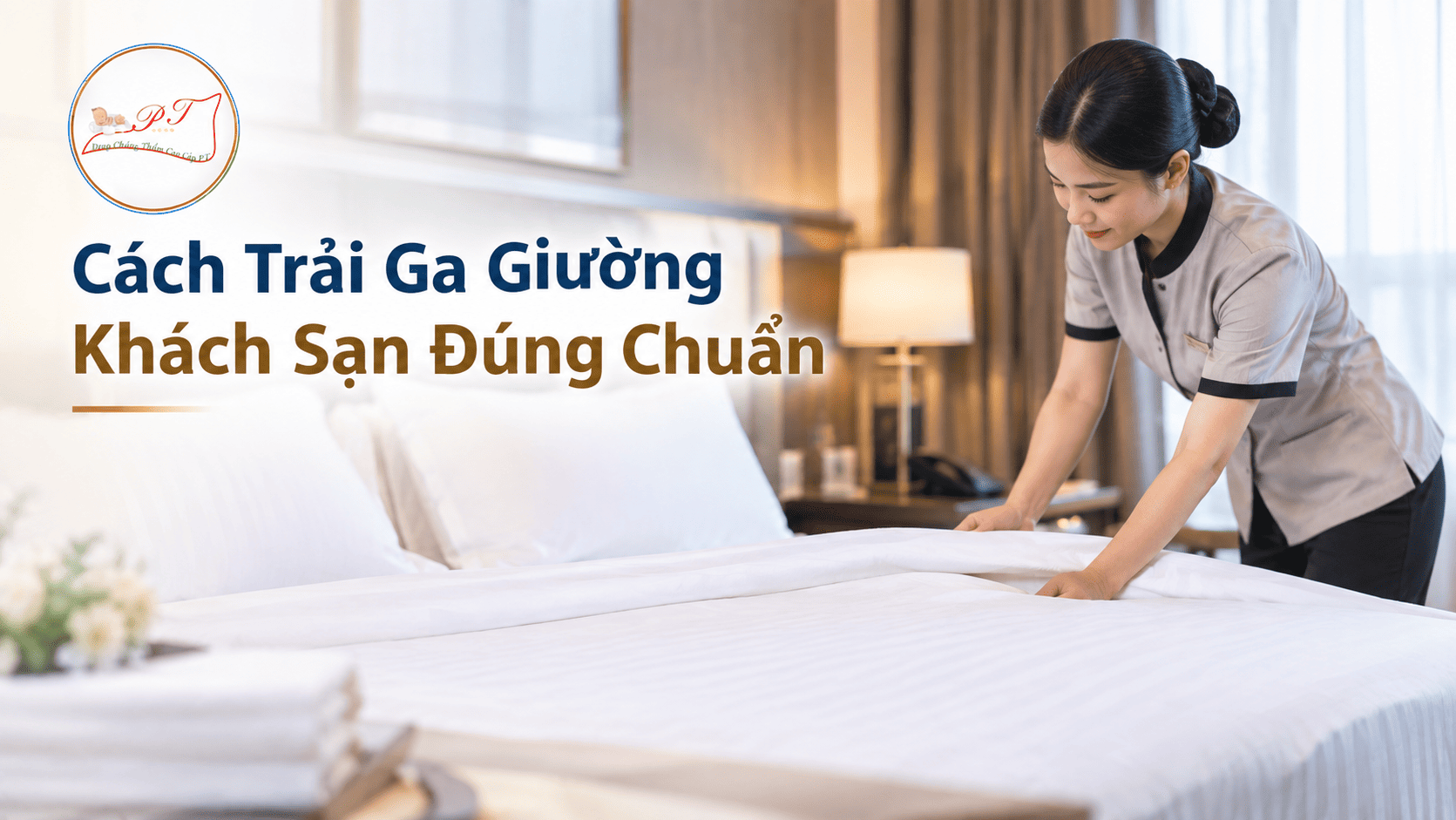 Cách trải ga giường khách sạn đúng chuẩn